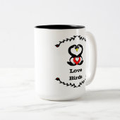 Gekke ganzen Tortelduifjes voor de ganzenfamilie Tweekleurige Koffiemok (Voorkant rechts)