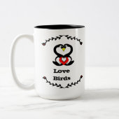 Gekke ganzen Tortelduifjes voor de ganzenfamilie Tweekleurige Koffiemok (Links)