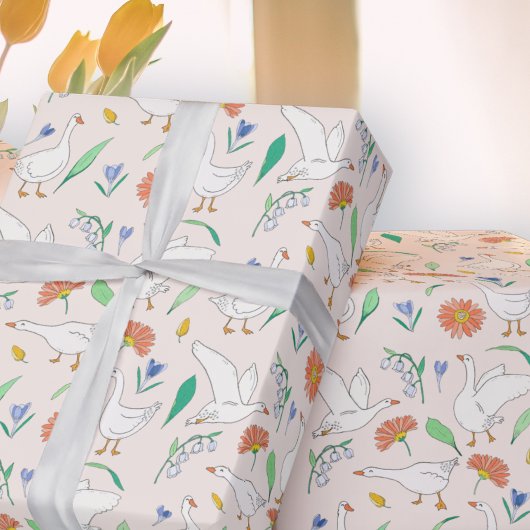 Gekke ganzenfeest cadeaupapier