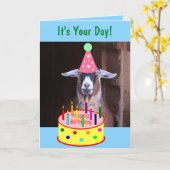 Gekke geboorte van geiten kaart (Gele Bloem)