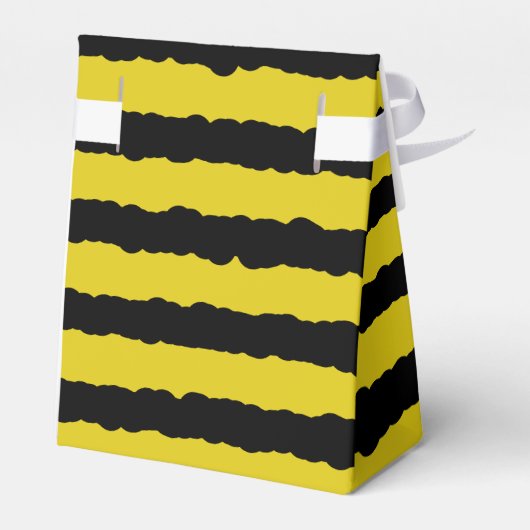 Gekke geel/zwart bijenachtige strepen bedankdoosjes (Achterkant)