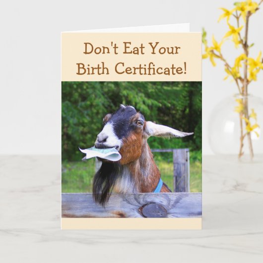 Gekke geitendag kaart (Gele Bloem)