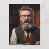 Gekke gekke professor met baard briefkaart (Voorkant)