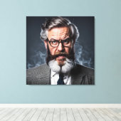 Gekke gekke professor met baard canvas afdruk (Insitu (Houten vloer))