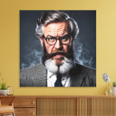 Gekke gekke professor met baard canvas afdruk (Insitu (Woonkamer))