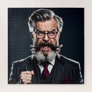 Gekke gekke professor met baard legpuzzel