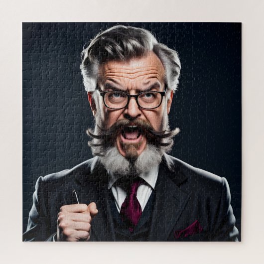 Gekke gekke professor met baard legpuzzel (Verticaal)