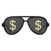 Gekke Gele Dollars Winkelen Stare Aviator Zonnebril (Voorkant)