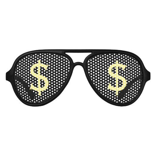 Gekke Gele Dollars Winkelen Stare Aviator Zonnebril (Voorkant)