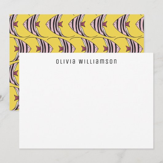 Gekke Gele Engelvis Notitiekaart Notitiekaartje (Voorkant / Achterkant)