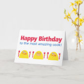 Gekke Gele Wezens Koken Verjaardag Kaart (Gele Bloem)