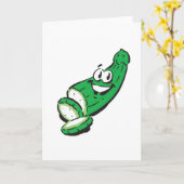 gekke gelukkige komkommer kaart (Gele Bloem)