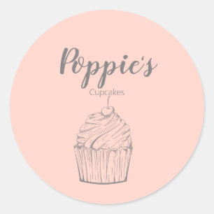 Gekke gepersonaliseerde cupcake ronde Stickers