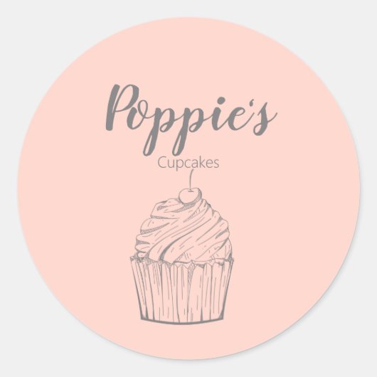 Gekke gepersonaliseerde cupcake ronde Stickers (Voorkant)