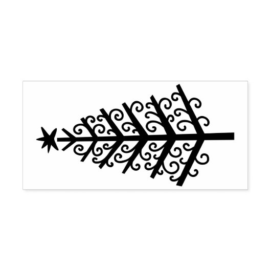 Gekke gestileerde kerstboom met rubberen stempel (Afrduk)