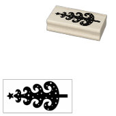 Gekke gestileerde kerstboomhout rubberstempel (Gestempeld)