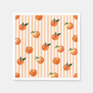 Gekke gestreepte oranje lieve kleine babyborrel servet