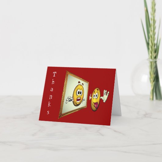 Gekke gezicht grappig bedankt (Voorkant)