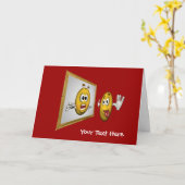 Gekke gezicht in Mirror Funny Photo Card Kaart (Gele Bloem)