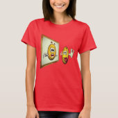 Gekke gezicht in Mirror Funny T-shirt (Voorkant)