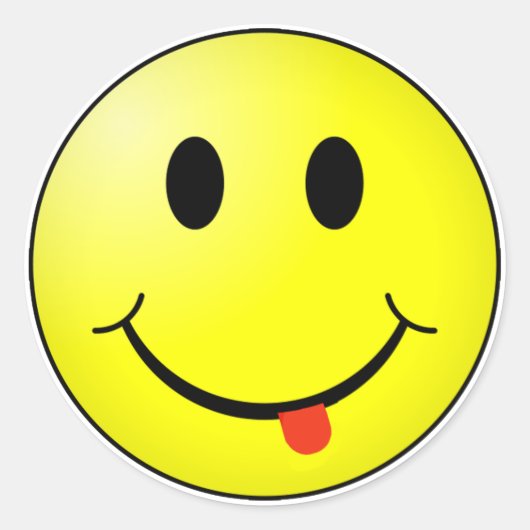 Gekke gezicht ronde sticker (Voorkant)