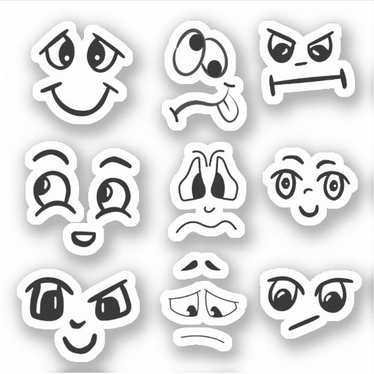 Gekke gezicht Stickers (Voorkant)