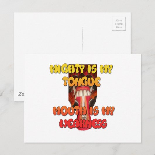 Gekke gezicht: Tongue-Out Expression Humor Briefkaart (Voorkant / Achterkant)