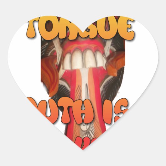 Gekke gezicht: Tongue-Out Expression Humor Hart Sticker (Voorkant)