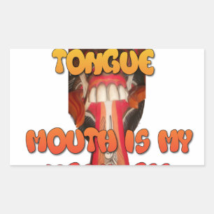 Gekke gezicht: Tongue-Out Expression Humor Rechthoekige Sticker