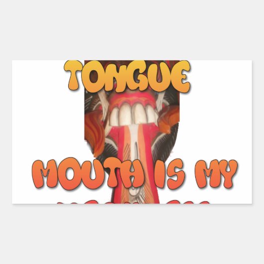 Gekke gezicht: Tongue-Out Expression Humor Rechthoekige Sticker (Voorkant)