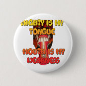 Gekke gezicht: Tongue-Out Expression Humor Ronde Button 5,7 Cm (Voorkant)