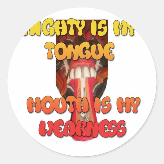 Gekke gezicht: Tongue-Out Expression Humor Ronde Sticker (Voorkant)