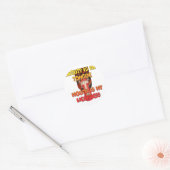 Gekke gezicht: Tongue-Out Expression Humor Ronde Sticker (Envelop)
