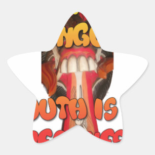 Gekke gezicht: Tongue-Out Expression Humor Ster Sticker