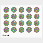 Gekke gezichten ronde sticker (Vel)