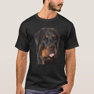 Gekke gezichtsrottweiler met tongue Out Vector T-shirt