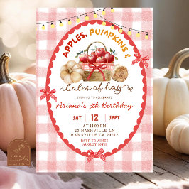 Gekke Gingham Appels Pompoenen en Hooibalen Kaart