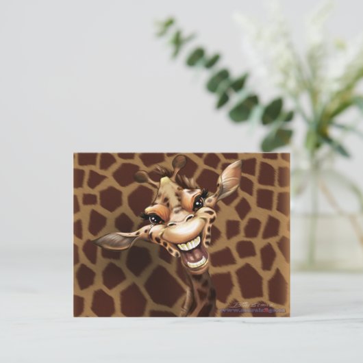 Gekke Giraffe Briefkaart (Staand voorkant)