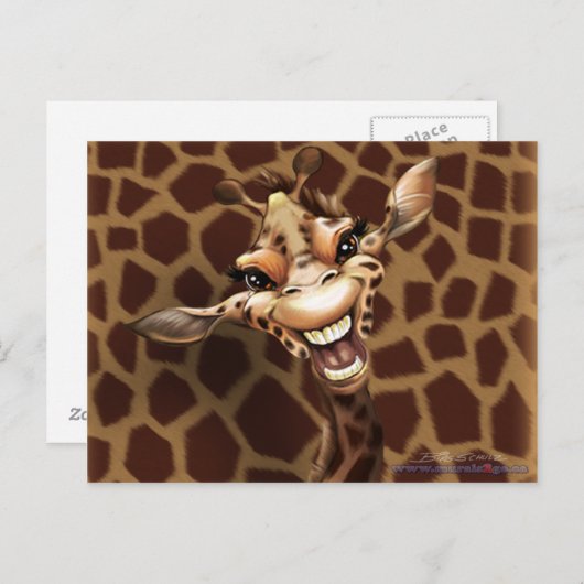 Gekke Giraffe Briefkaart (Voorkant / Achterkant)