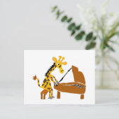 Gekke Giraffe die de piano speelt Briefkaart (Staand voorkant)
