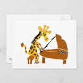 Gekke Giraffe die de piano speelt Briefkaart (Voorkant / Achterkant)