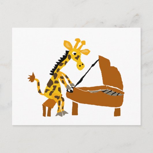 Gekke Giraffe die de piano speelt Briefkaart (Voorkant)