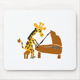 Gekke Giraffe die de piano speelt Muismat