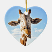Gekke Giraffe Keramisch Ornament (Voorkant)