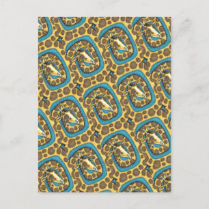 GEKKE GIRAFFE LONG NECK EN SPOTS, FUNNY FOLK ART BRIEFKAART