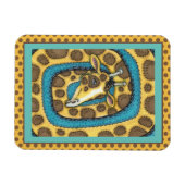 GEKKE GIRAFFE LONG NECK EN SPOTS, FUNNY FOLK ART MAGNEET (Horizontaal)