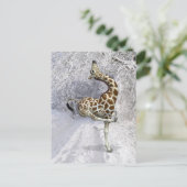 Gekke Giraffe spelen in Snow Briefkaart (Staand voorkant)