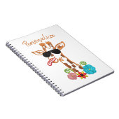 Gekke Giraffe zonnebril Funny Face Sarcastic Notitieboek (Rechterzijde)