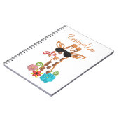 Gekke Giraffe zonnebril Funny Face Sarcastic Notitieboek (Linkerzijde)