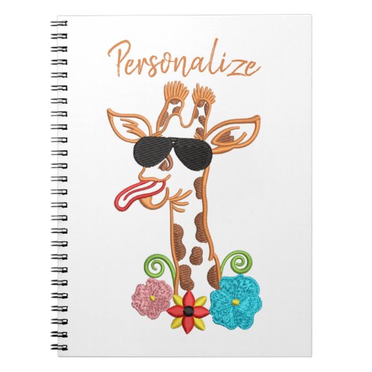 Gekke Giraffe zonnebril Funny Face Sarcastic Notitieboek (Voorkant)
